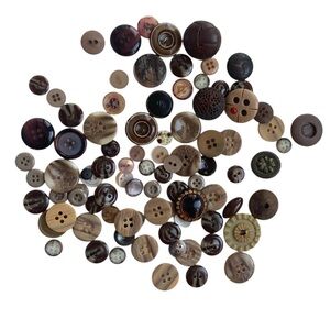 Lot of Assorted Vintage Brown Tan Buttons Sewing Crafting Art
